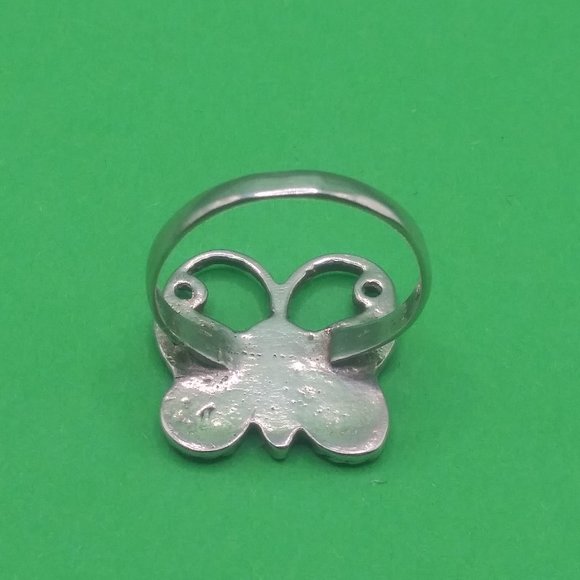 Inlaid Turquoise & Sterling Silver Butterfly Ring - Picture 5 of 6